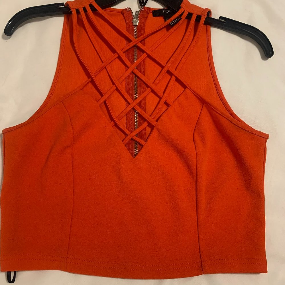 Cross Front Halter Crop Top